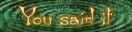 You said it
